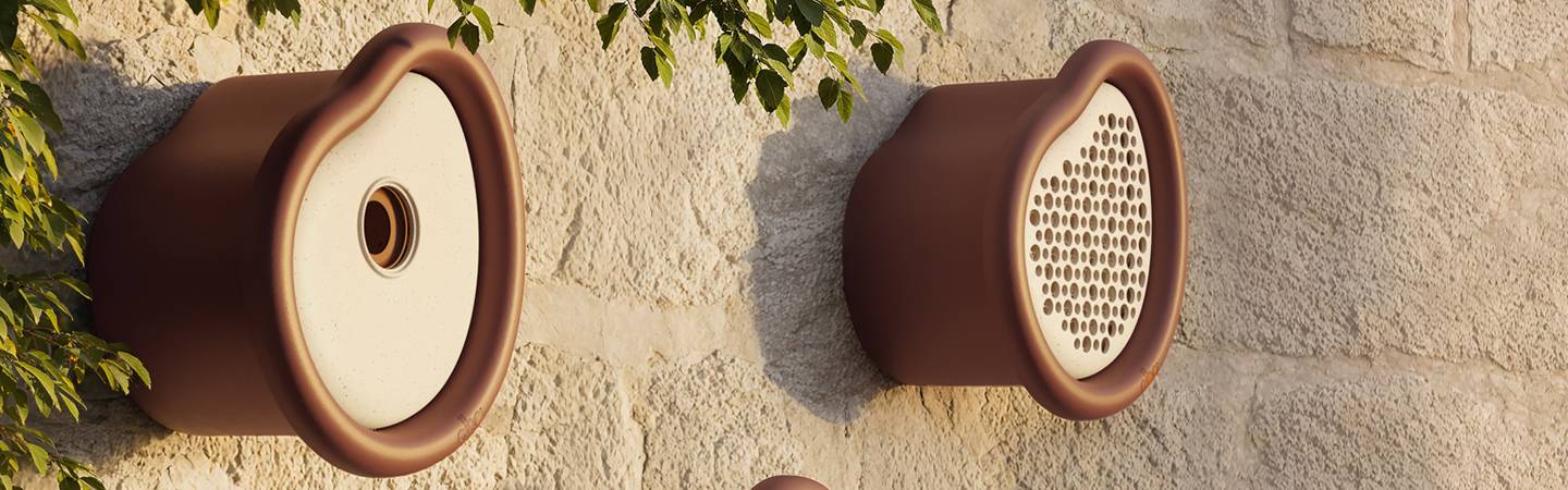 organic bird house 25cm chestnut brown